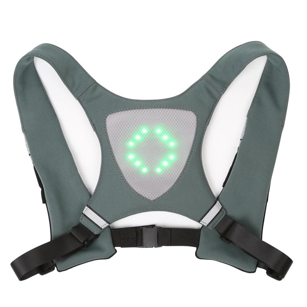 Chaleco de seguridad inalámbrico con emisor de luz Led con Control remoto bolsa iluminada Chaleco de ciclismo chaleco para montar