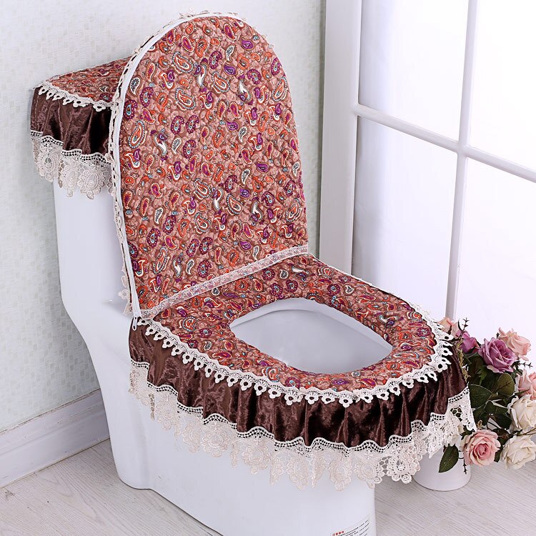 3 Teile/satz Toiletten U-Förmigen Mantel Gold Samt Spitze Wc Sitz Abdeckung einstellen Startseite Schlecht Toiletten matt Panzer Abdeckung wc Abdeckung setzt: Gelb