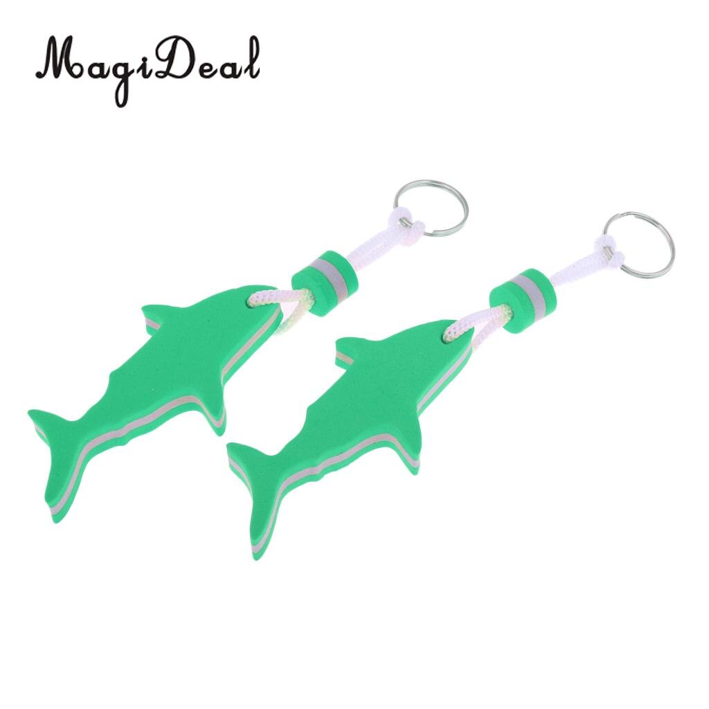 MagiDeal 2 Pezzi Marine A Forma di Squalo EVA Galleggiante Portachiavi Portachiavi Chiave di Acqua Galleggiante per Radting Surf Accessori Barca A Remi: Green