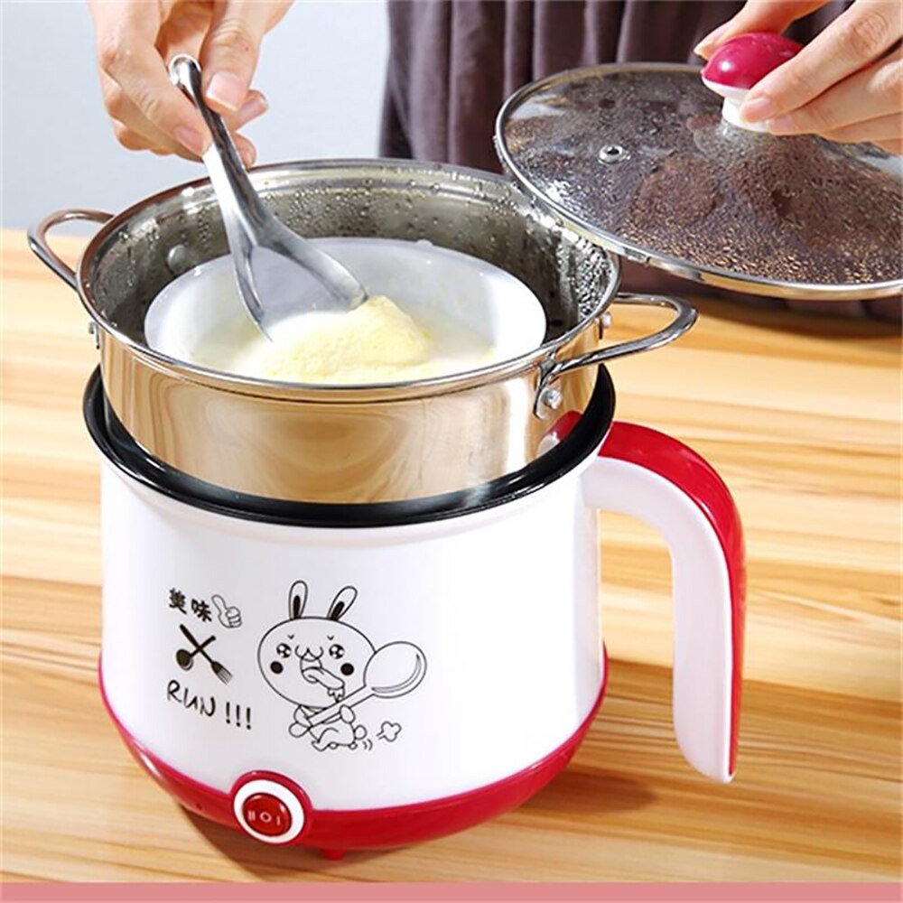 Mini Multifunction Electric Cooking Machine Single/Double Layer Available Pot Multi Electric Rice Cooker Non-stick pan