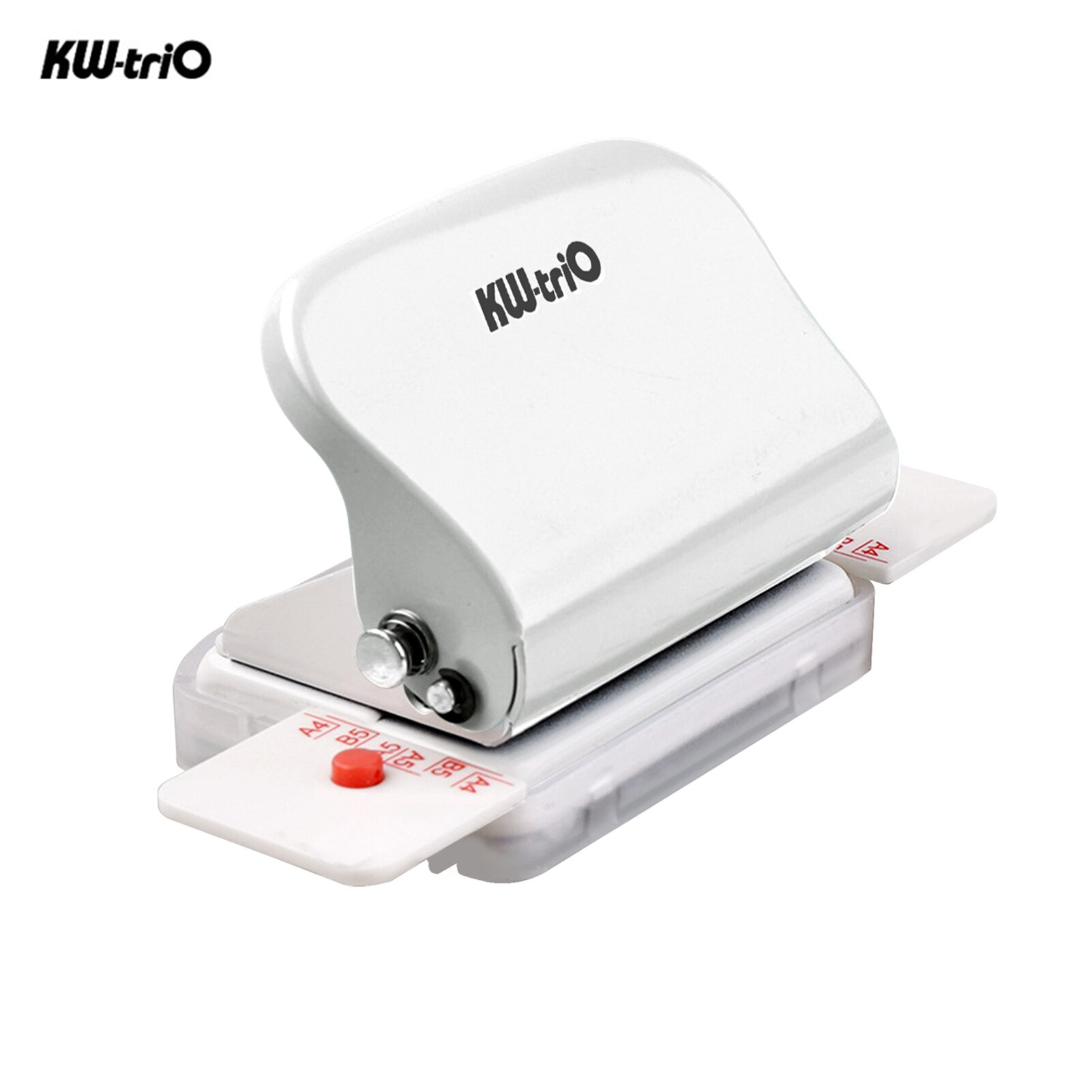 KW-trio 3/6-Hole Paper Punch Handheld Metal Hole Puncher 5 Sheet Capacity 6mm for A4 A5 B5 Notebook Scrapbook Diary Planner: 6-Hole / White