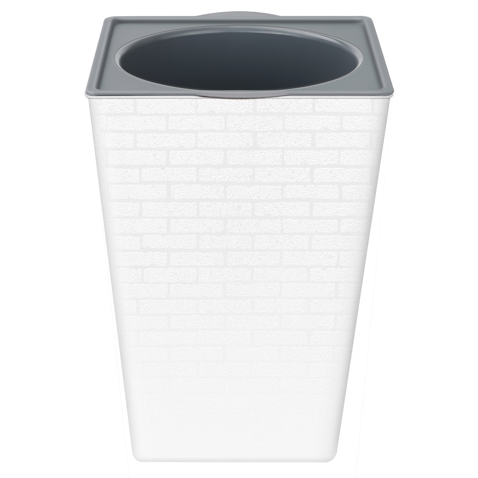 Plastic Brick Pattern Flowerpot Shape Garden Flower Pot for Garden Courtyard Indoor Large Flower Pot Garden Supplies: WHITE / Medium