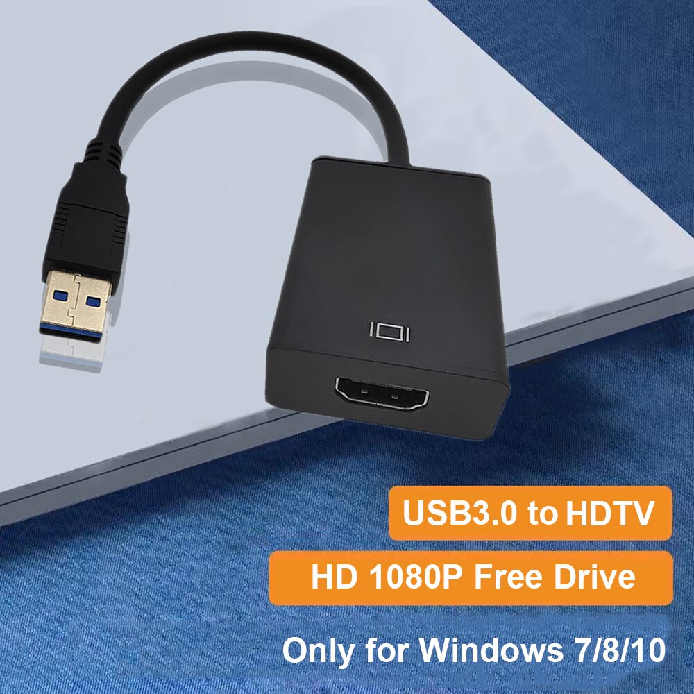 USB 3.0 to HDMI-Compatible Converter 1080P USB A Male to HDMI-Compatible Female External Graphics Video Card Adapter Cable