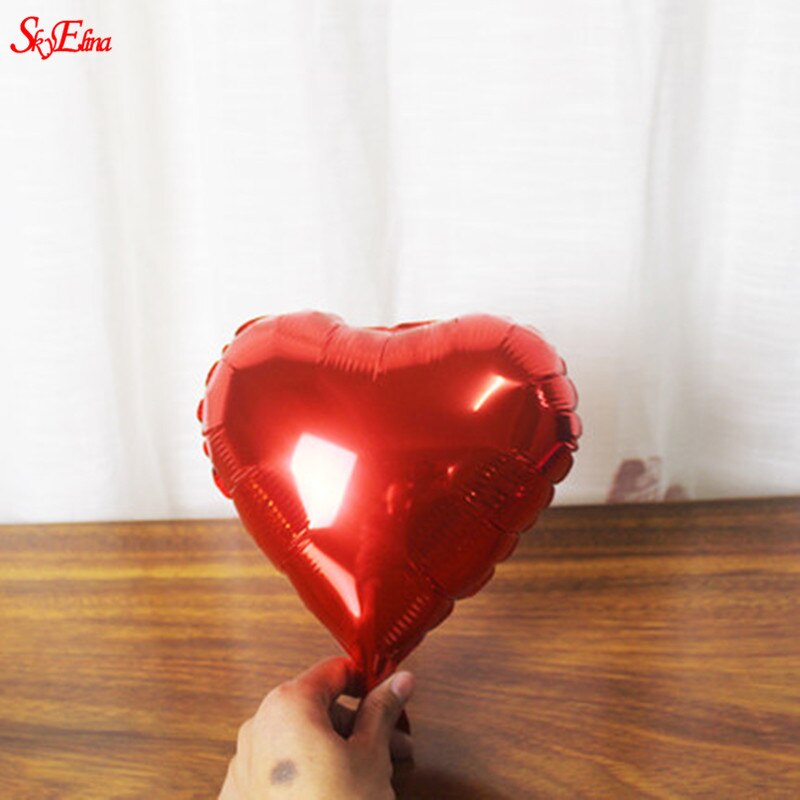 Ballons à hélium en forme de cœur 10 pouces | Rose, or, rouge et Rose, ballons pour fête d'anniversaire et mariage, fournitures pour la saint-valentin, 6Z: red