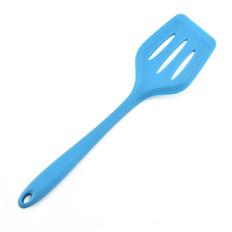 Korean Version Non Stick Silicone Pot Shovel Cooking Spatula Fried Shovel Flexible Silicone frying Pan Turner Spatula: Blue