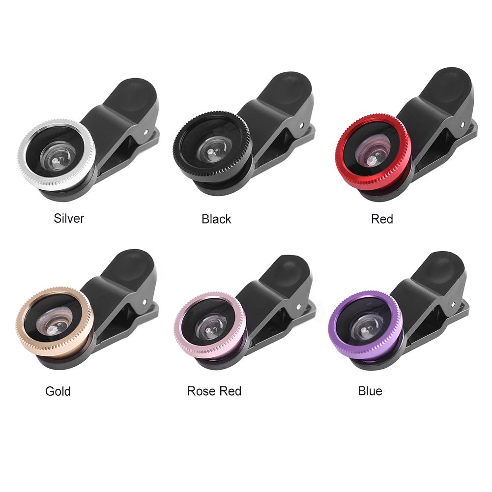 Fisheye Wide Angle 3 in 1 Wide Angle Macro Fisheye Phone Camera Lens Kit with Phone Clip for iPhone Samsung Smartphone Lens