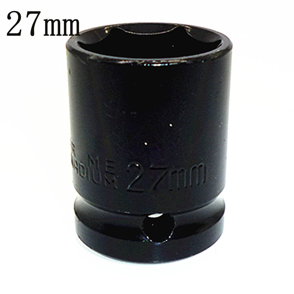 21/22/24/27mm chrome-vanadium steel Impact Socket 1/2" Square Drive 6 Point Metric Sockets Wrench Air Tool Black
