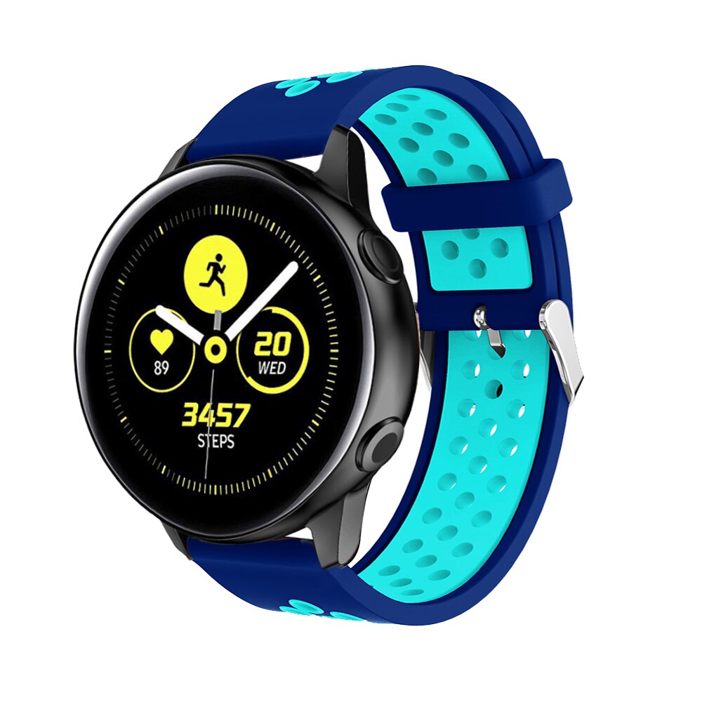 Siliconen Horlogebanden Voor Samsung Galaxy Horloge Active Smart Vervanging Armband Rubber Horloge Riem 20 Mm Riem Versnelling S2/Sport band: Blauw Licht Blauw