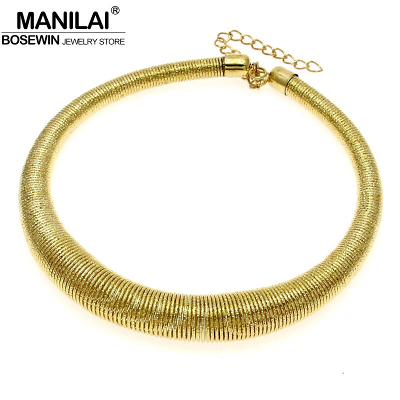 Manilai moda brilhando primavera metal pescoço caber torques colar gargantilhas feminino festa usar instrução colar design punk jóias