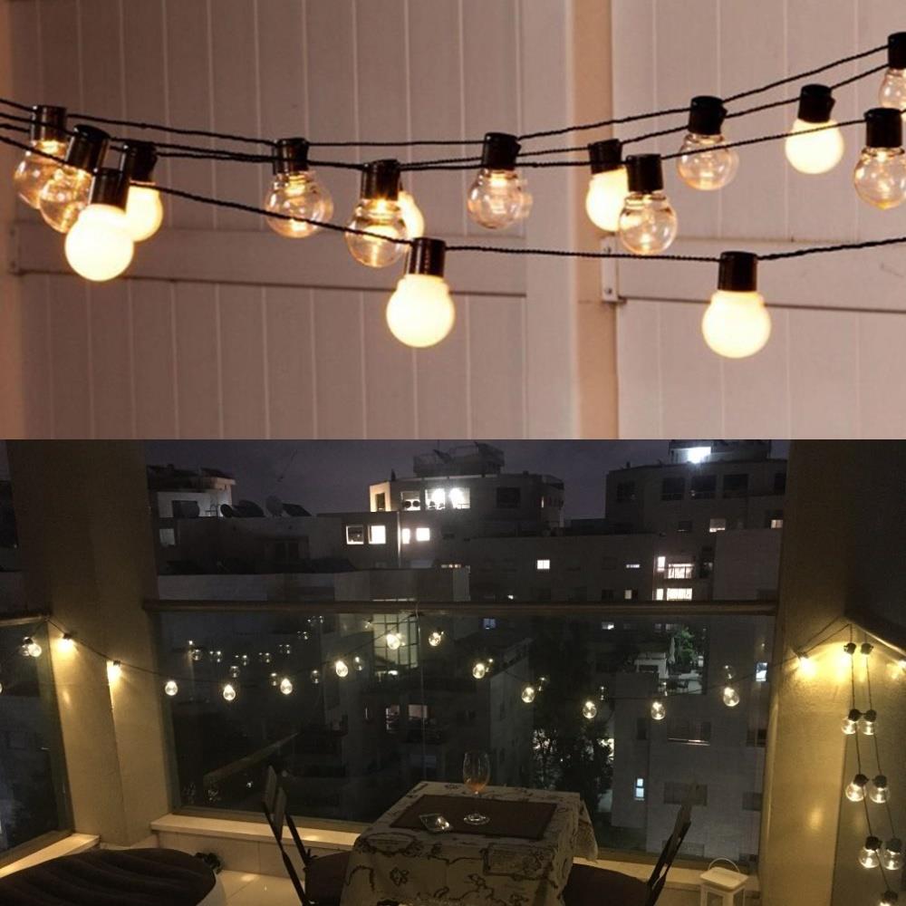 Vitt ljus / varmt ljus vattentätt robust led-ljusslinga stränglampor globlampor glödlampa 6m bakgård trädgårdsdekoration inomhus