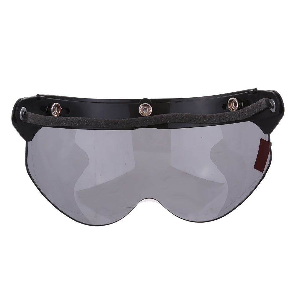 Universal 3 Snap-Button Visor for 3/4 Open Face Motorcycle Helmet Wind Shield Flip Up Universal 3-Snap fitment