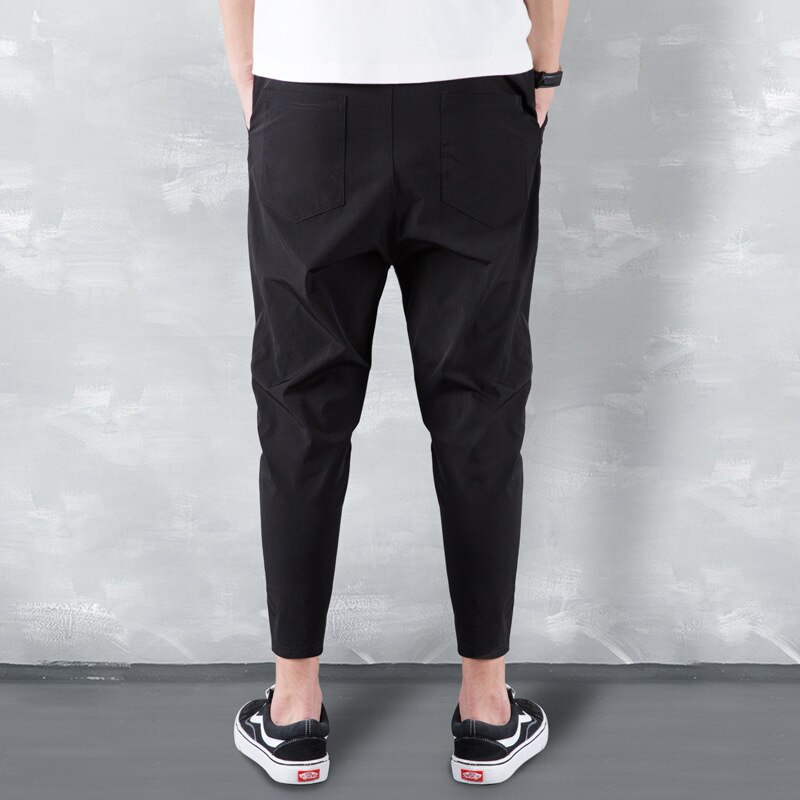 Is silke åndbare joggers herre solide herre haremsbukser sommer fitness afslappet ankellange herrebukser streetwear herrebukser