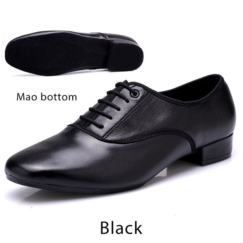 Echt Leer Mannen Salsa Latin Dansschoenen Zwarte Zachte Zool Outdoor Jongen Moderne Ballroom Tango Dansen Schoenen Maat 38- 45 Hakken 3 Cm: Black Suede sole / 8.5