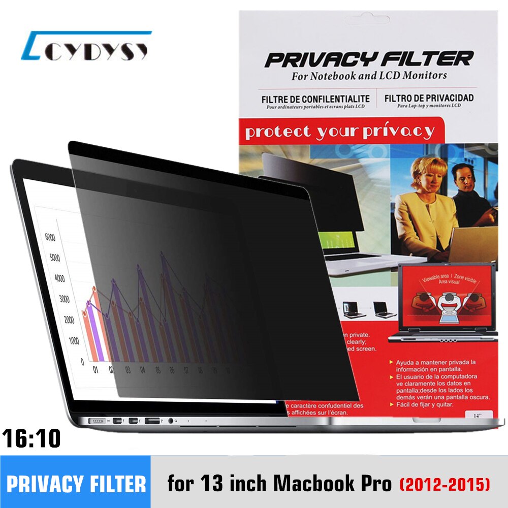 13.3 tommer privatlivsfilter til macbook pro  a1425/a1502/a1278 bærbar computer