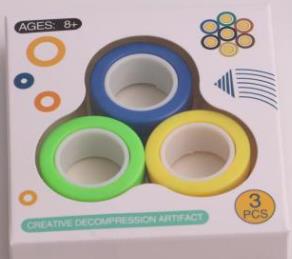 Magnetic Rings Anti-stress toy ring Stress Relief Ring toy For Autism ADHD Anxiety stress Relief Focus fidget finger ring: GREEN Y BLU