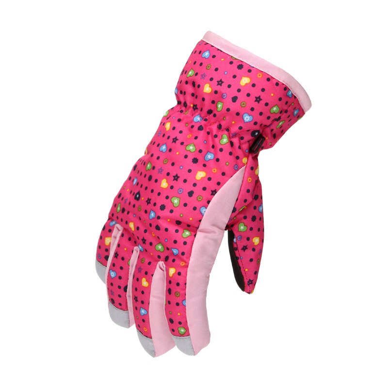 Enfants garçons et filles hiver coupe-vent sport Style gants floraux enfants respirant bébé gants ski snowboard gants: White