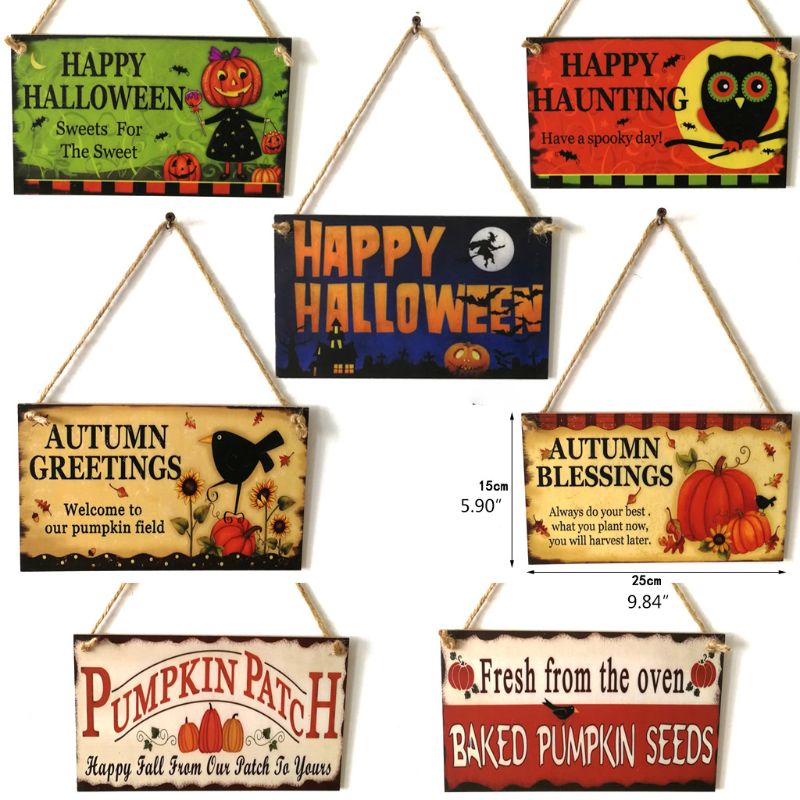 Halloween Prop Hanging Sign The Witch Is In Wooden Board For Home Door Window 667A