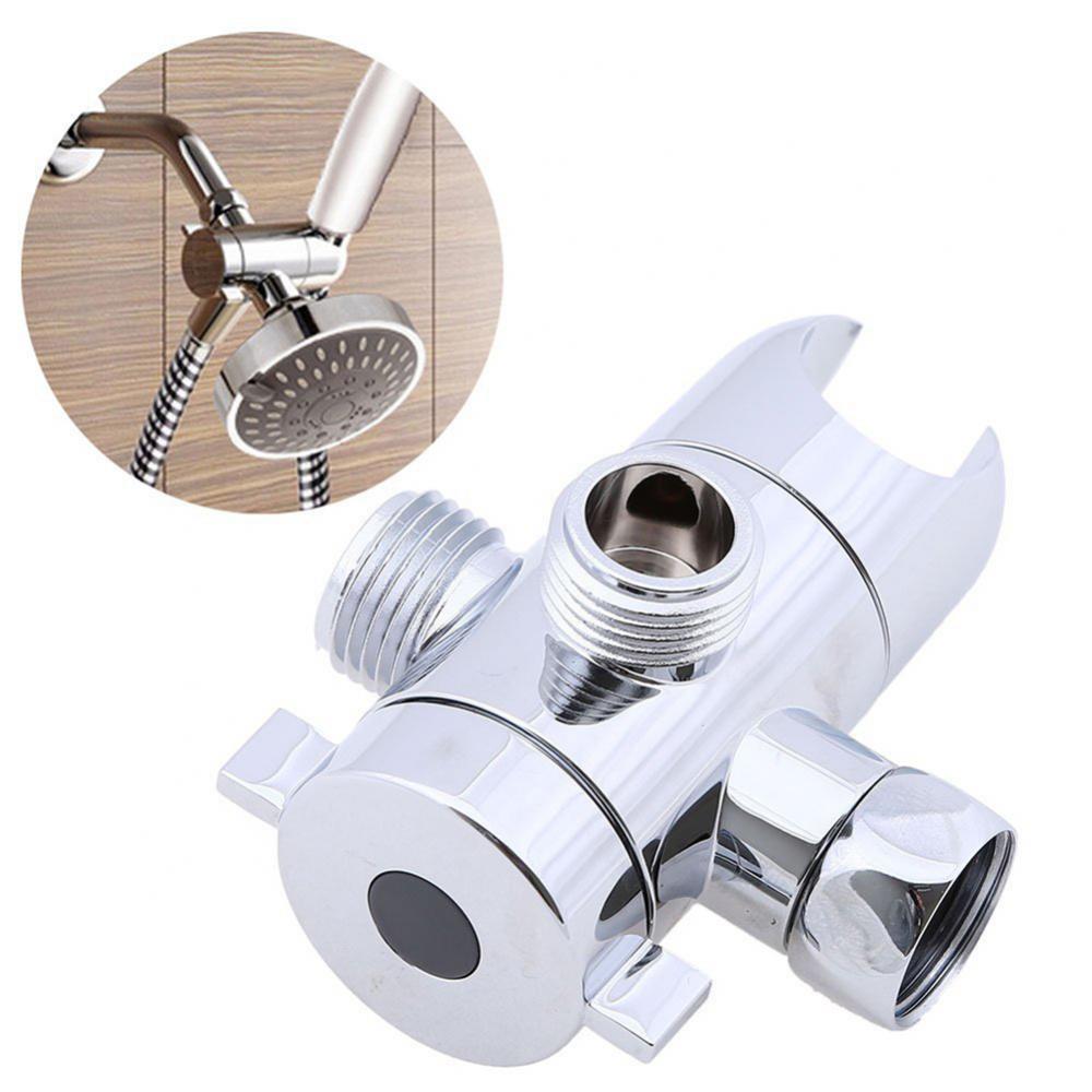 Durable Metal Shower Head Adapter Bathroom Shower Head Valve 3-Way Diverter Control Water Separator Tap T Adapter Diverter