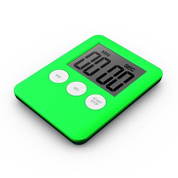 8 Kleuren Eenvoudige Vierkante Lcd Digital Koken Timer Student Leren Timer Keuken Bell Stopwatch Voor Keuken Bakken Countdown: green