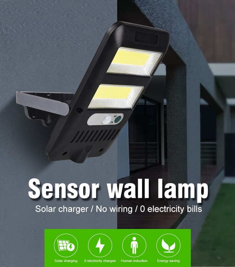 LED Solar Power PIR Motion Sensor Wall Lights Outdoor Garden Lamp Waterproof 8W Spotlight Sunlight Street Light Solar Lamps