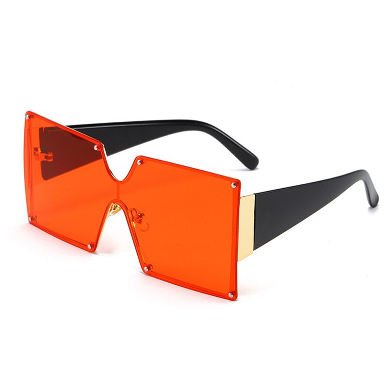 Maxjuli overdimensionerede solbriller metalstel firkantet luksusmærke kvinder spejl solbriller mænd uv store stel nuancer  cs8006: C7 røde