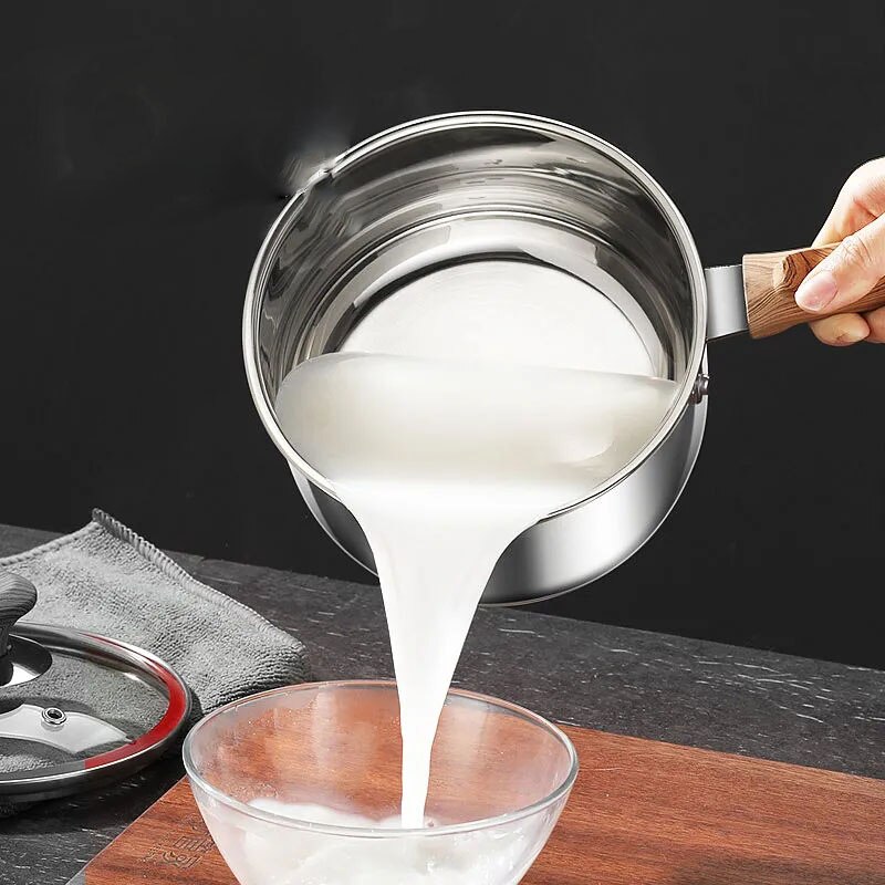 Milk Pot Stainless Steel Food Supplement Pot Multifunctional Small Steamer Uncoated Milk Pot Kitchen Pan Pans Frying Set