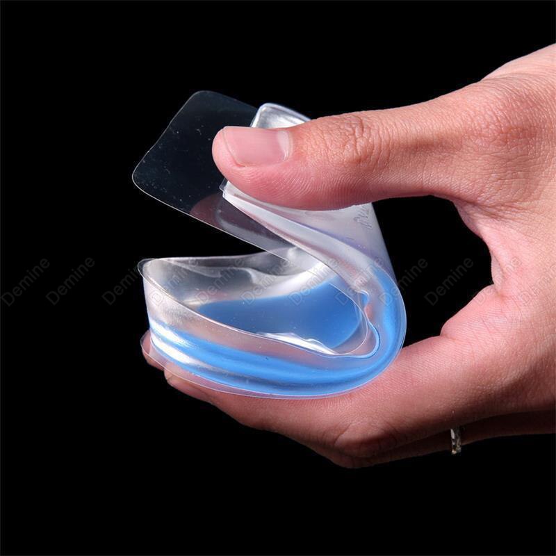 Almohadillas de silicona para el talón para hombre y mujer, zapatos con copa para insertar el talón, alivia el dolor, aumenta la altura, plantilla de Medio Gel
