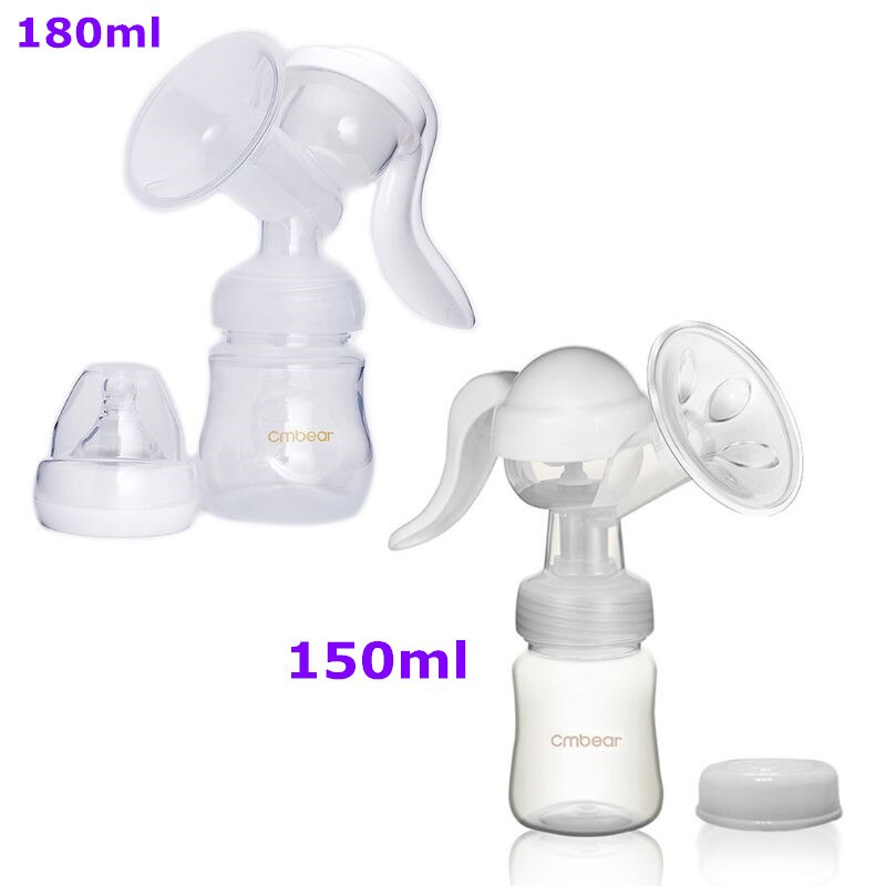 BPA Free Manual Breast Pump Nursing Milk Maker Baby Nipple Suction Feeding Milk Bottles Maternal Supplies for Travel