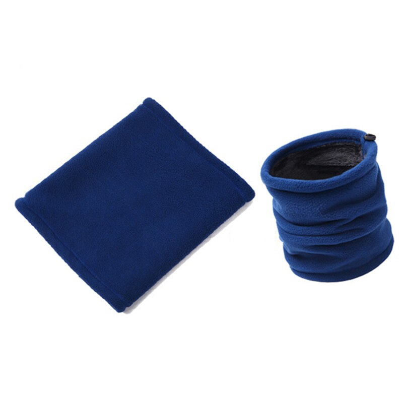 Ademende dubbellaagse fleece warme sjaal voor dames, buiten, winter, dikke nekwarmer voor heren, motorrijden, skiën, fietsen, gezichtsmasker: Blauw