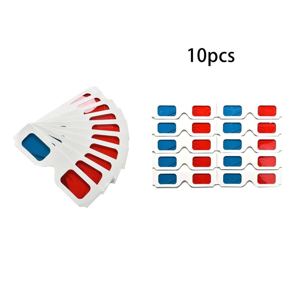 10 Stks/partij Universele Anaglyph Kartonnen Papier Red &amp; Blue Cyaan 3d Bril Voor Film Snelle Levering