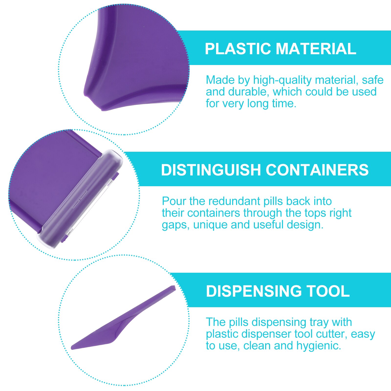 1 Set Clinic Useful Simple Pills Sorting Tray Pills Dispensing Tray Medicine Dispenser