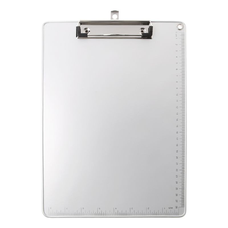 Bærbar  a4/a5 aluminiumslegering skriveklip bord skridsikker fil hardboard papirholder til kontorskole papirvarer
