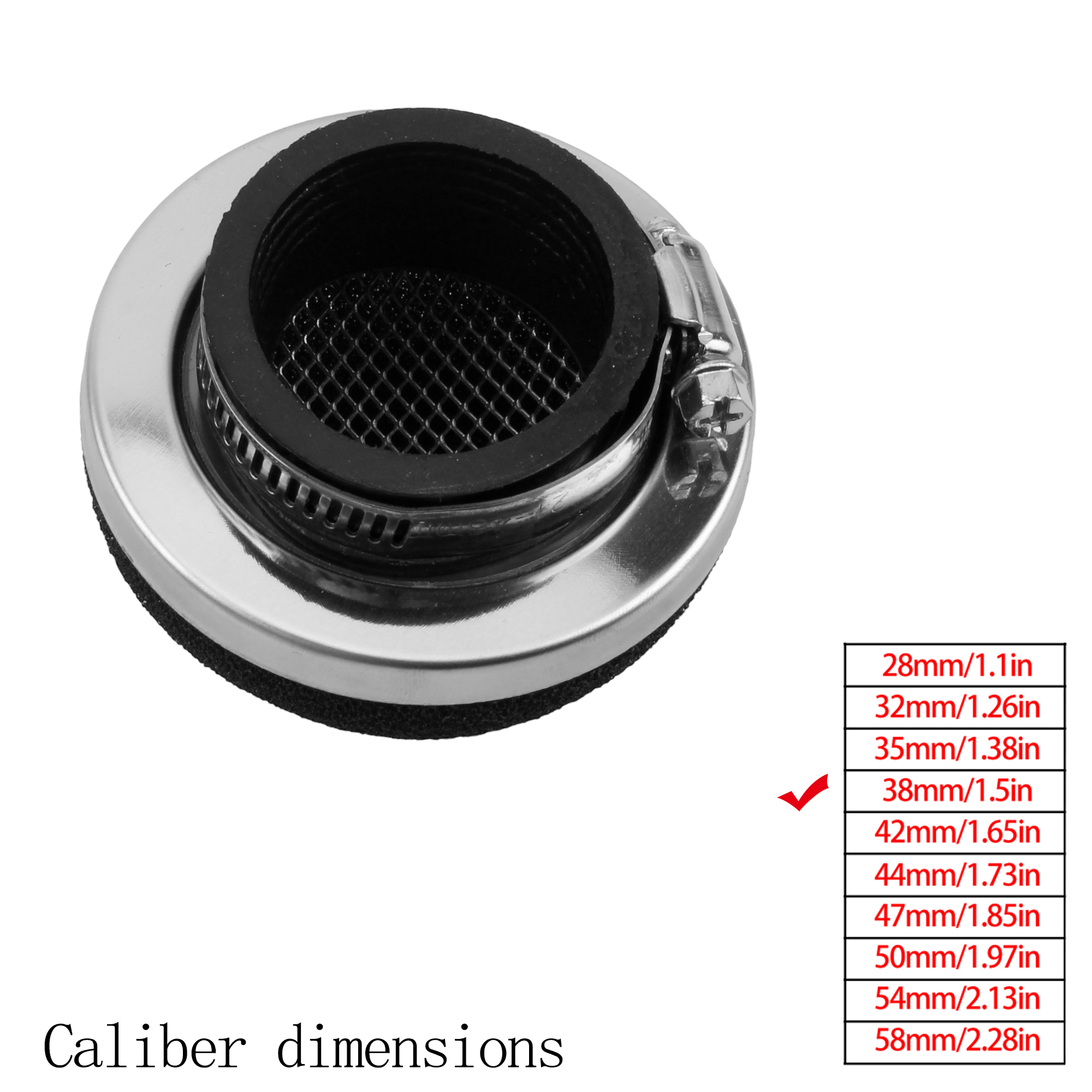 Filtro de aire para motocicleta, accesorios universales para motor de 2 tiempos, 28/32/35/38/42/45/50/54/58MM, piezas para Motocross, filtro de aire de alto flujo: Blanco