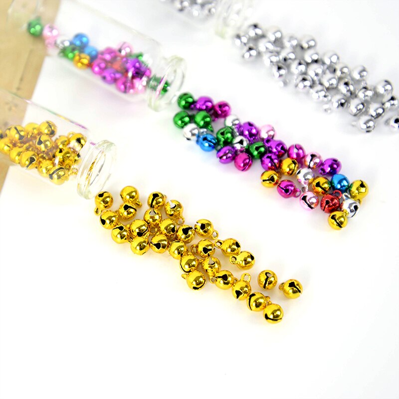 6/8/10/12/14Mm 50 Stuks Jingle Bells Iron Hangers Losse Kralen Voor Festival party Kerstboom Decoratie/Diy Ambachten Accessoires