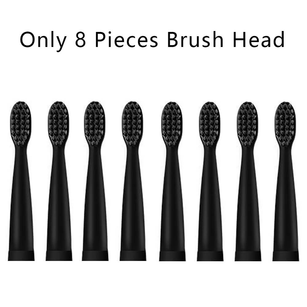 Brosse à dents électrique à ultrasons détartreur dentaire Rechargeable nettoyant pour dents: Only 8 Heads Black