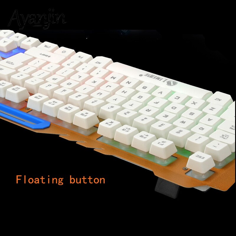 Juegos de teclado de ratón para juegos con cable soporte para teléfono teclado con sensación mecánica Gamer con luz de fondo RGB soporte para teclado de ordenador LED