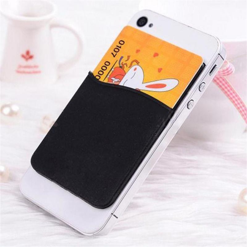 Funda trasera adhesiva para bolsa del teléfono móvil, funda de silicona para tarjetero, adhesivo Universal, 1 unidad