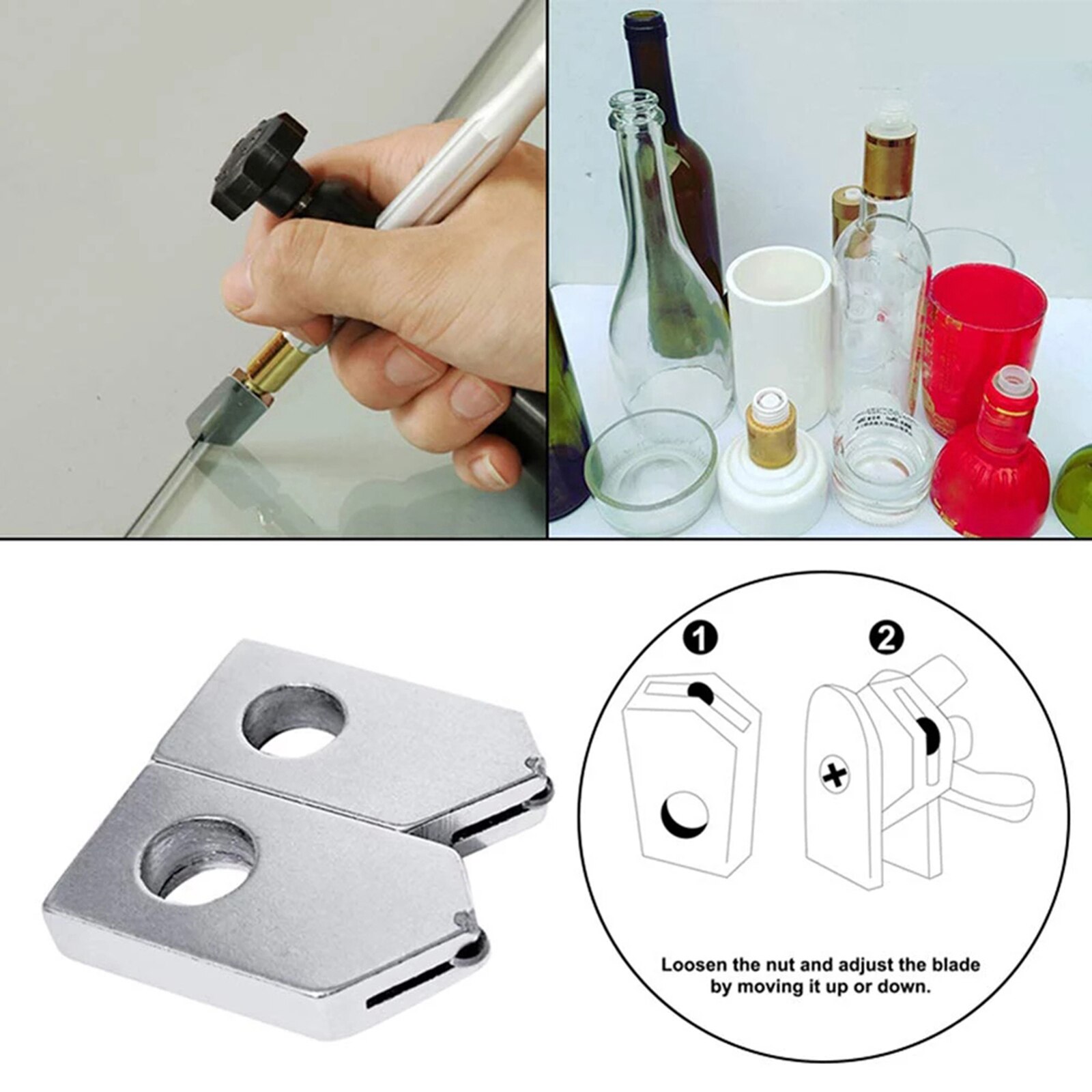 2pcs Glass Bottle Cutter Machine Cutting Tool Replacement Blades Carbide