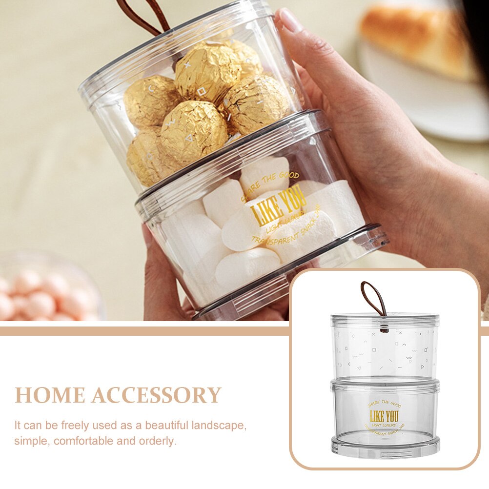 2Pcs Household Storage Boxes Multi-function Storage Jars Stackable Cereal Boxes