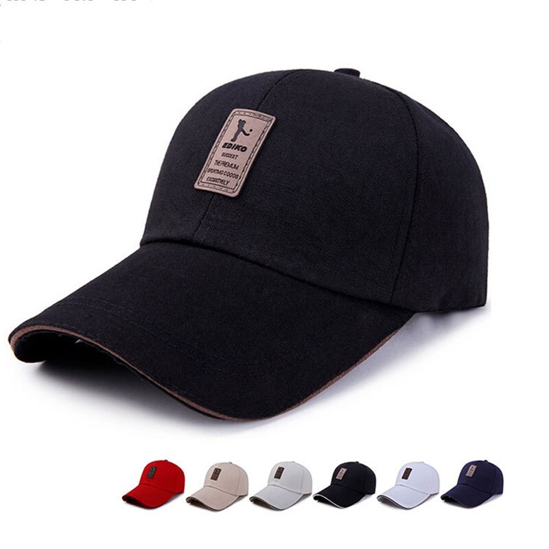 Lente Eenvoudige Verlengd Dakrand Baseball Cap Mannen Zonnebrandcrème Zonnescherm Leisure Zonnehoed Zomer Golf Hoed