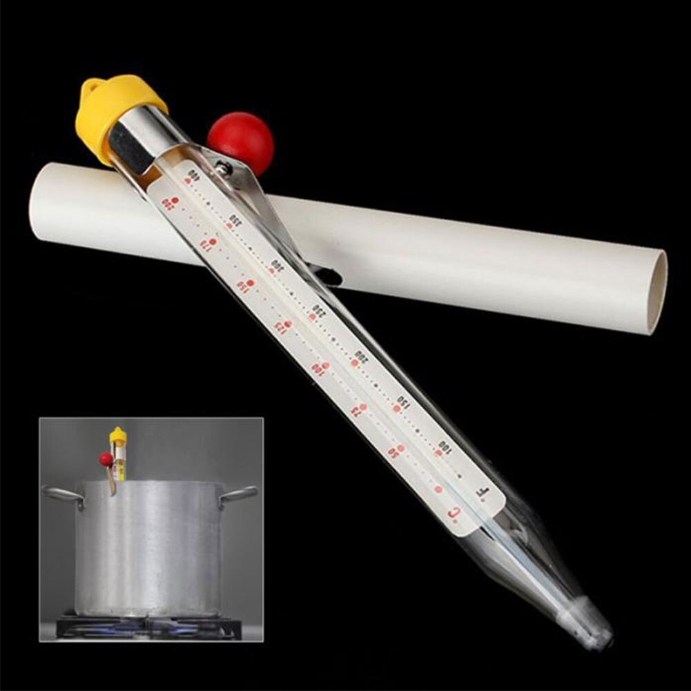 1pc Portable Transparent PVC Shell Food Safe Kitchen Food Thermometer Candy Jam Sugar Temperature Gauge Easy to Read