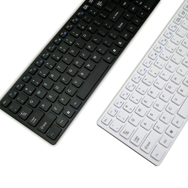 Universelt lydløst ultratyndt 2.4g trådløst tastatur og musesæt til bærbar pc-computer