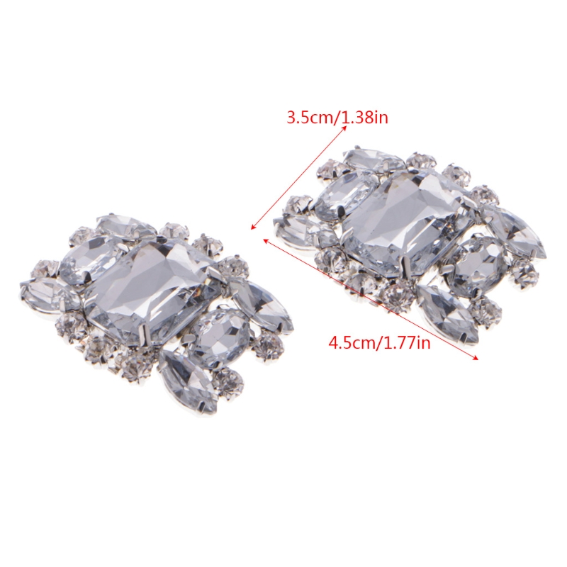 2 stk rhinestone legering glass sko clips utsmykkede spenner dekorasjon