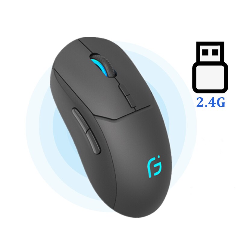 Rechargeable Gaming Mouse Wireless Bluetooth Mouse Dual Mode 2.4Ghz+Bluetooth Game Mice For Computer/Laptop Optical 2400DPI: X81 Single mode