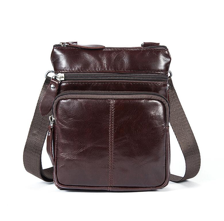 Small Flap Messenger Bags Male Purse Packing Travel Pouch Zipper Softshell Leather Crossbody Bags 12 Colors Sling Bag: 7