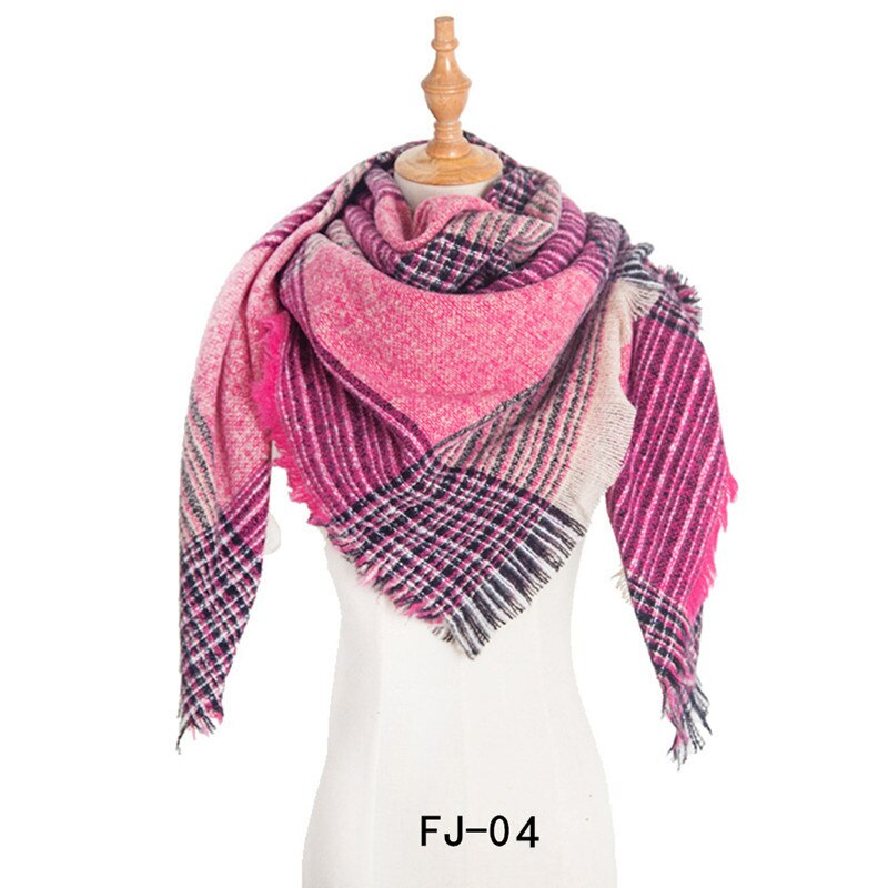 Women Winter Scarf Triangle Knitted Scarf Casual Ladies Plaid Pashmina Shawl and Wrap Female Foulard Scarves Echarpe Bufanda