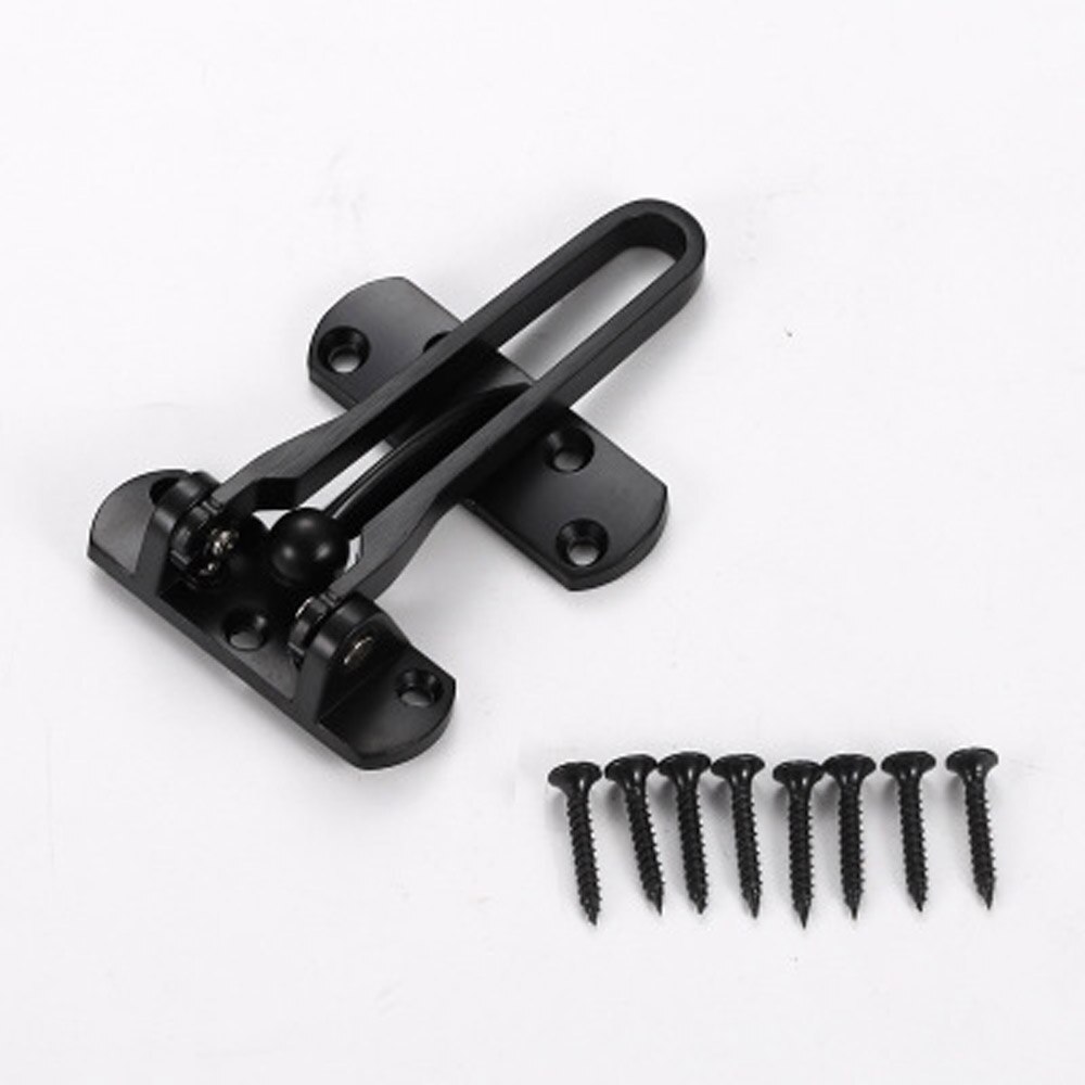 Zinc Alloy Door Bolt Sliding Lock Bolt Anti-theft Lock Hotel Office Security Chain Gate Cabinet Latches Decorative Hardware: black