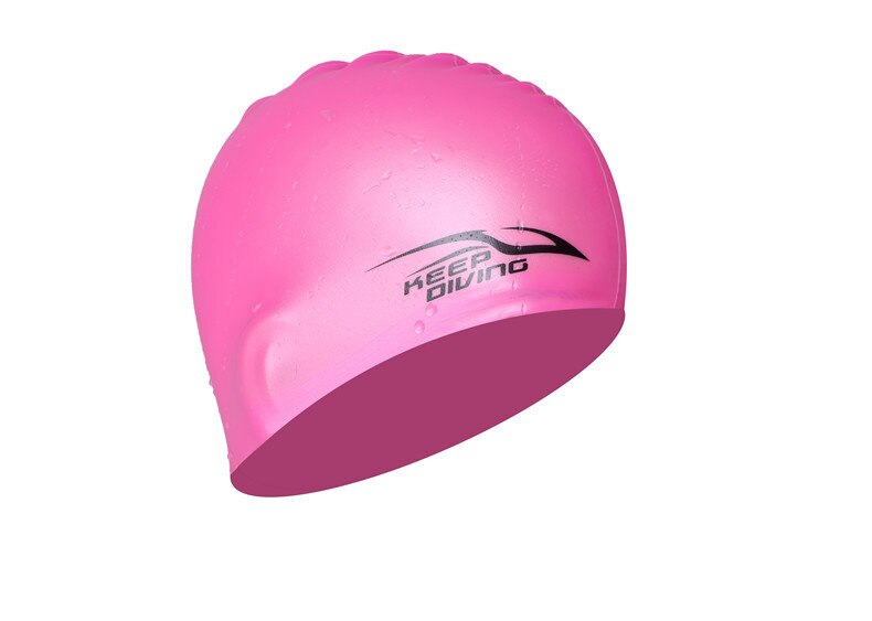 Gorros de natación de silicona Flexible para hombres, gorros de buceo impermeables, gorros de natación para adultos, tejanos de piscina, novedad de: Rojo