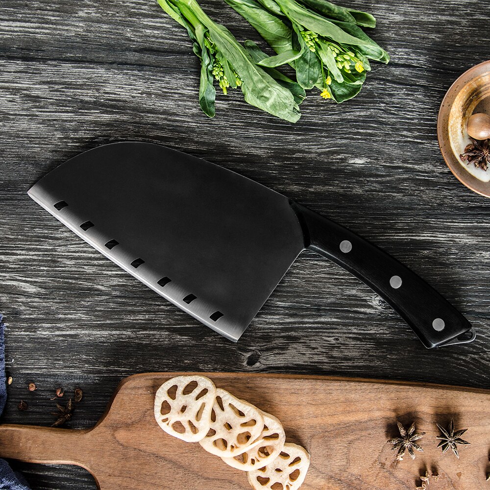 Pro Kitchen Chef Knives Set Stainless Steel Chopping Cleaver Kitchen Bone Shear Scissor Carrying Knife Bag Sharpener System