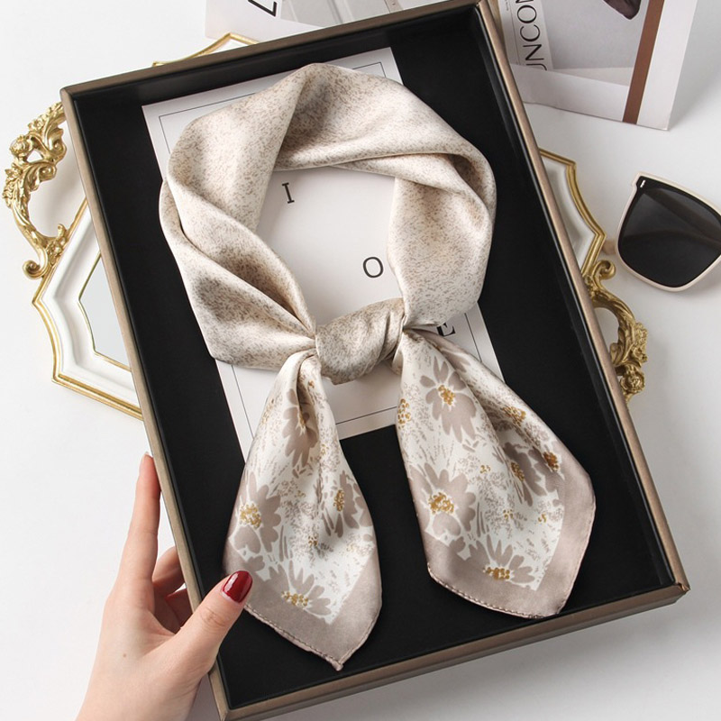 Luxo xale de seda lenço quadrado para mulheres cetim moda envolve lenço feminino faixas de cabelo fita bandana mulher hijab